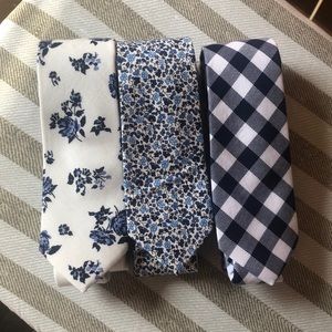 set of 3 skinny neck ties